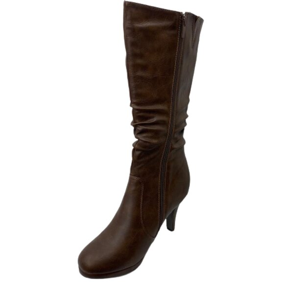 Top Moda Mid-Calf Round Toe Slouched Synthetic Leather Women's Boots - Picture 3 of 6